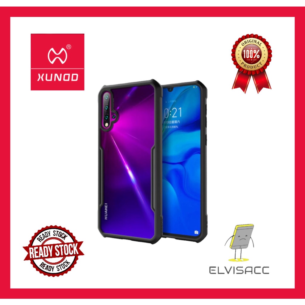 CASE HUAWEI NOVA 5 / HUAWEI NOVA 5 PRO / HUAWEI NOVA 5T / HUAWEI HONOR 20 / HONOR 20S / HUAWEI NOVA 7 XUNDD BEATLE ORIGINAL SOFT HARD CASE HYBRID ARMOR - CLEAR LIST BLACK