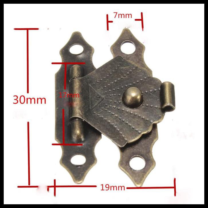 Kunci pengait box/ gembok kotak kayu / kunci kotak souvenir 30x19 mm