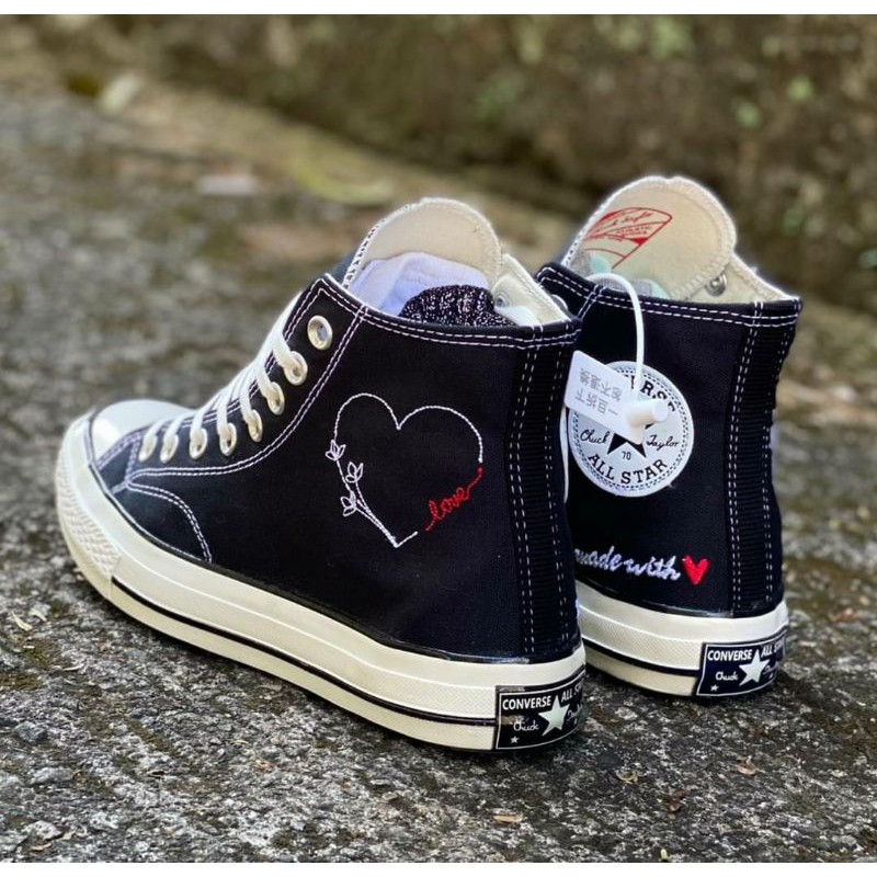 converse 1970s seventies allstar with love blackegret sneakers wanita premium 2021 sol beningterbaru