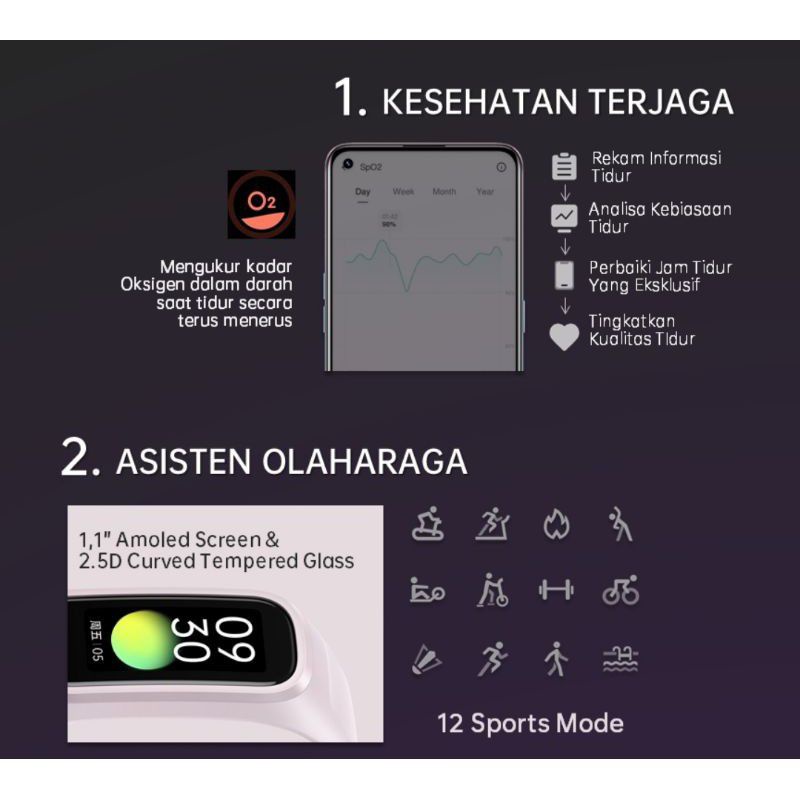 OPPO Band 2021 New - Smart Watch Original | Garansi Resmi OPPO Indonesia