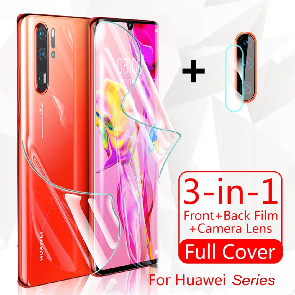 Pelindung Layar Huawei P30 Pro + P40 Pro paket 3 in 1 bahan hydrogel