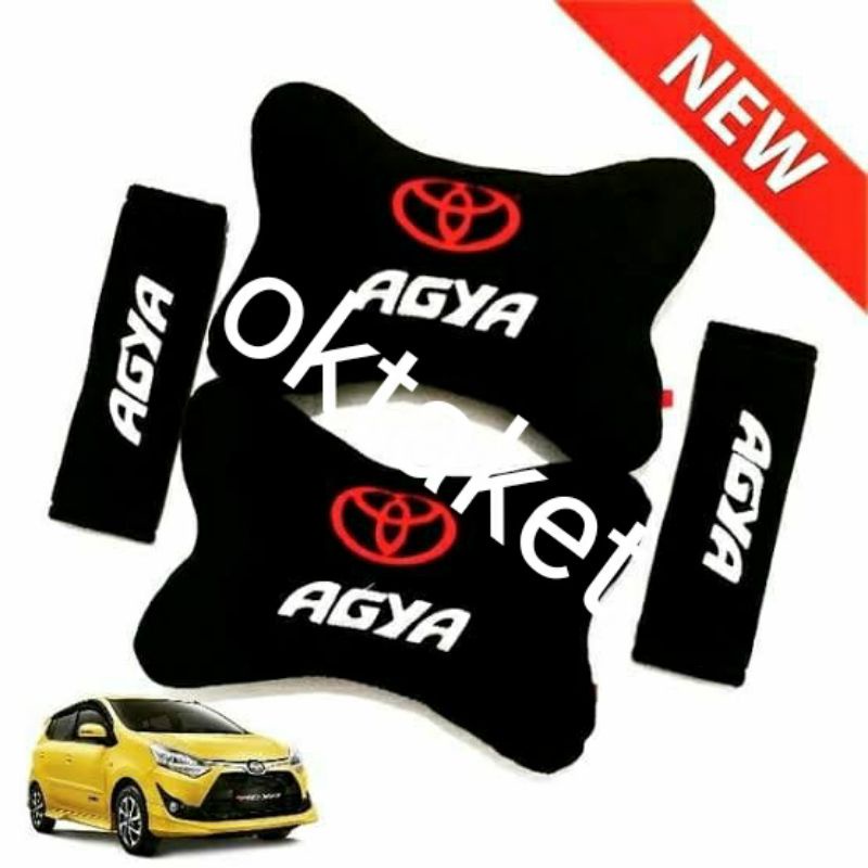 bantal mobil 2 in 1 sandaran leher Agya Ayla headrest car