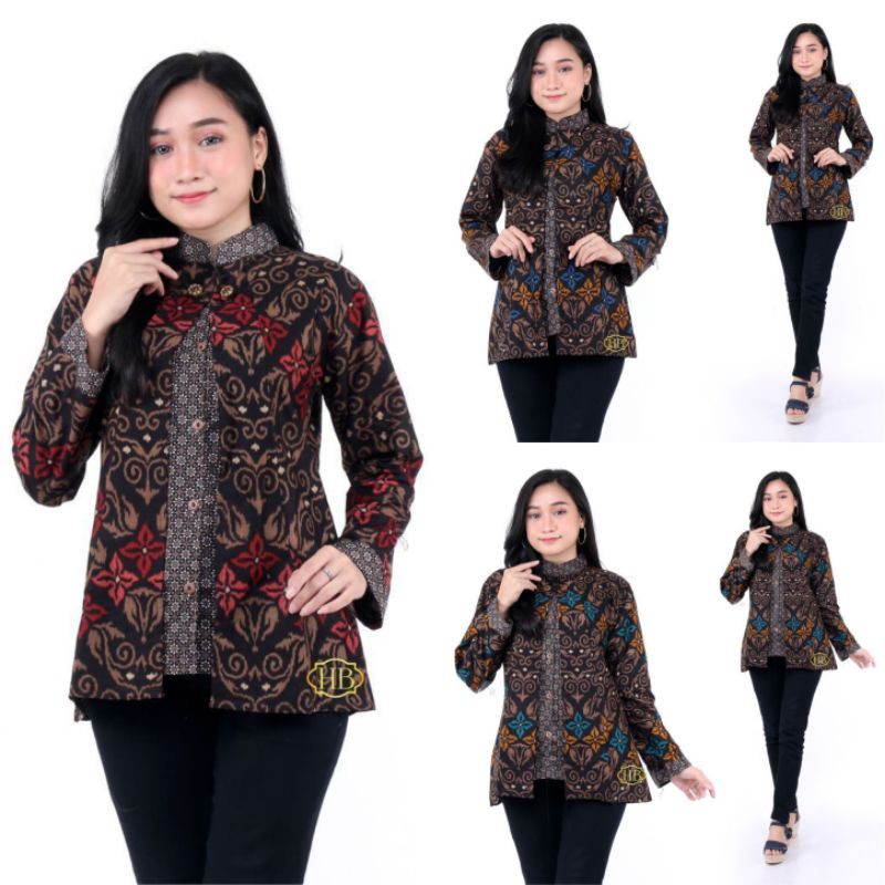 Baju batik kerja wanita modern