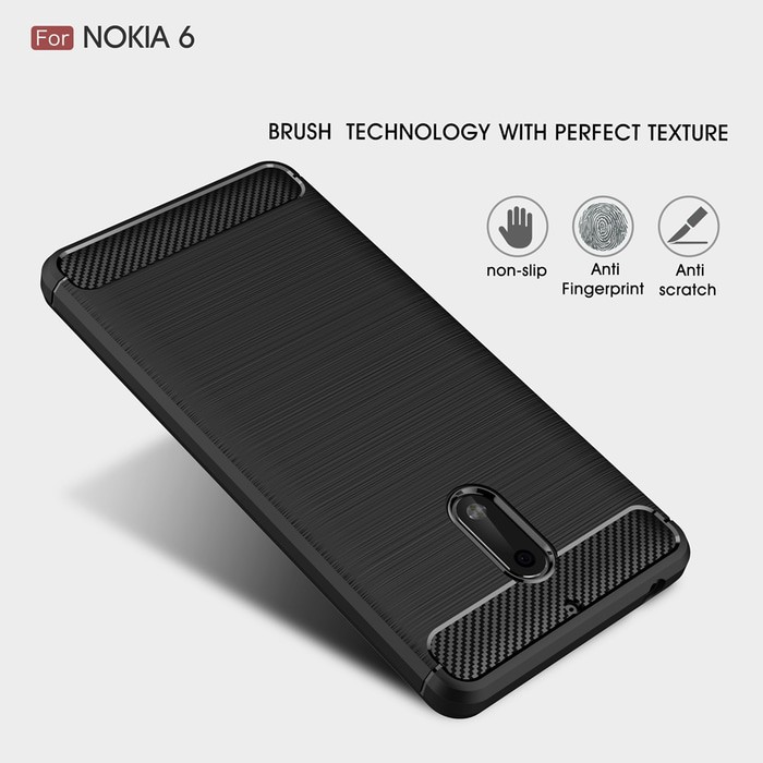 FIBER LINE Case Nokia 6 spigen like back cover casing softcase carbon         / Case HP / Casing HP