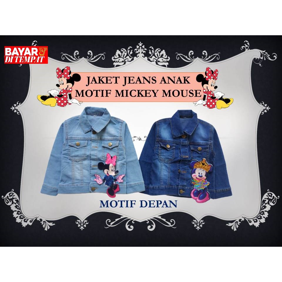 JAKET JEANS ANAK bisa COD / JAKET LED MICKEY MOUSE /JAKET DENIM ANAK PEREMPUAN/JAKET ANAK 1-10 TAHUN