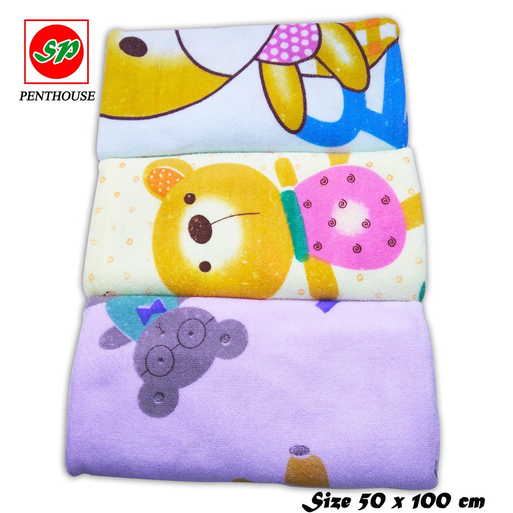 Handuk Mandi Anak Bayi SP PENTHOUSE Motif Karakter 50 x 100 cm