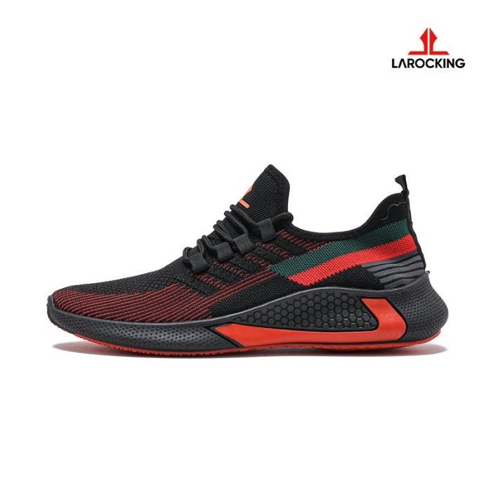 Larocking - Vortex Hitam Merah | Sepatu Sneakers Running Gym Shoes