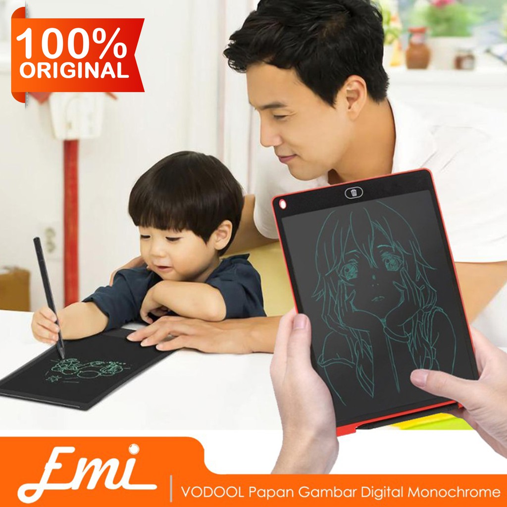 Papan Gambar Digital Monochrome LCD Drawing Graphics Tablet 12inch