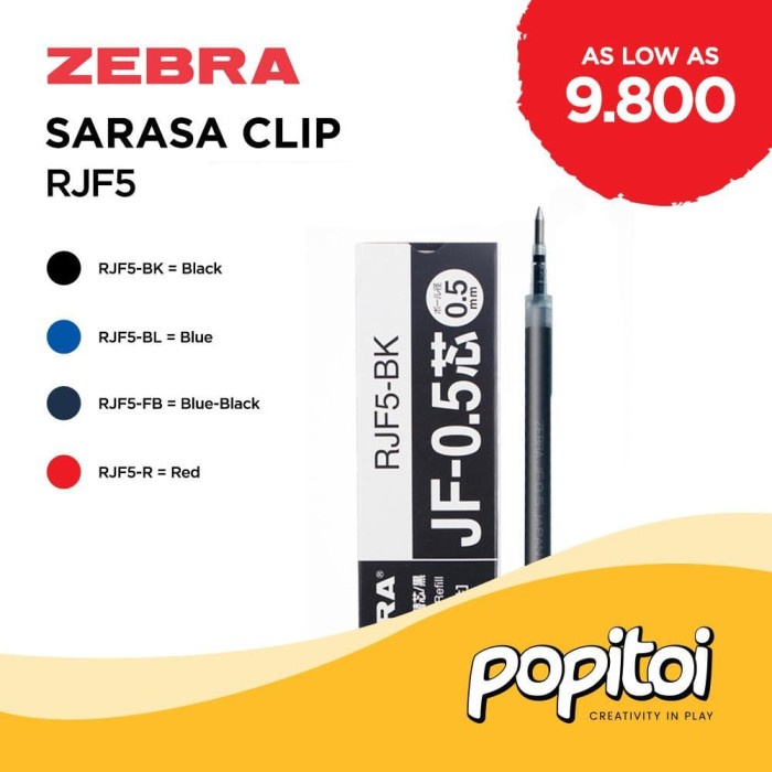 

Terbaru^^ ZEBRA SARASA CLIP RJF5 Gel Pen 0.5 mm Refill +m>
