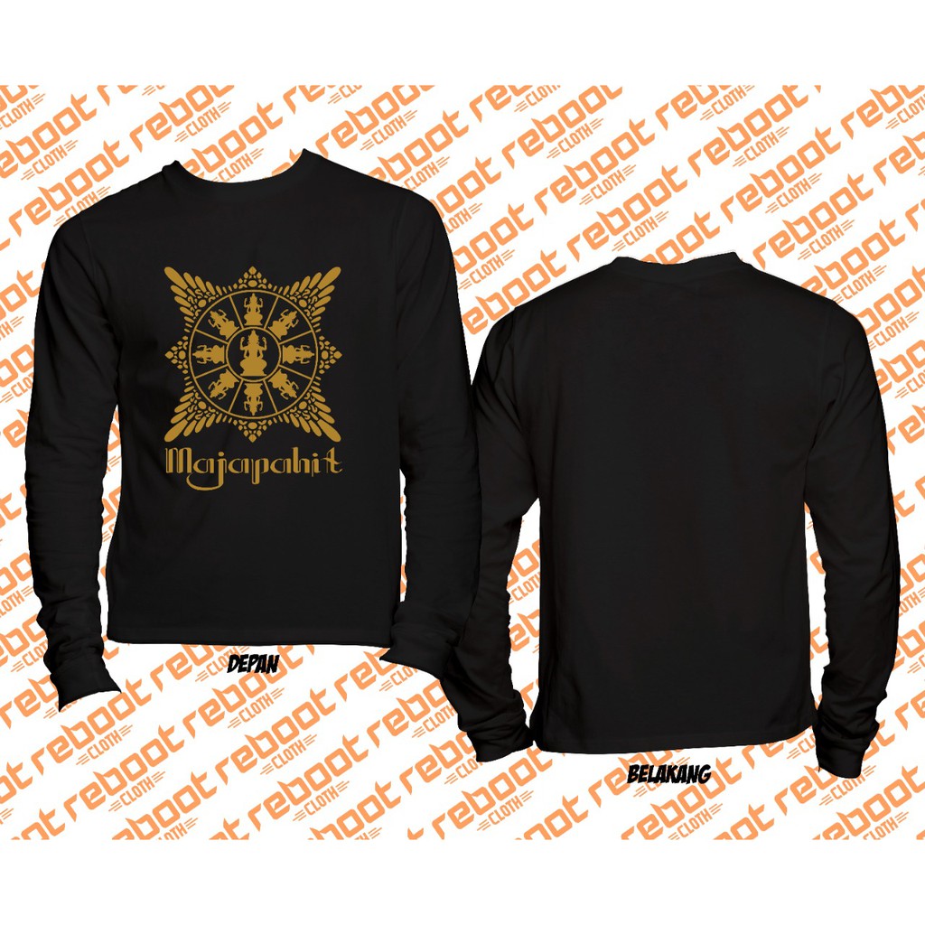 Kaos Surya Majapahit Hitam Lengan Panjang