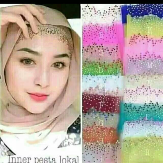 Inner gliter pesta lokal bandana terlaris | ciput rajut tile | dalaman jilbab anti pusing