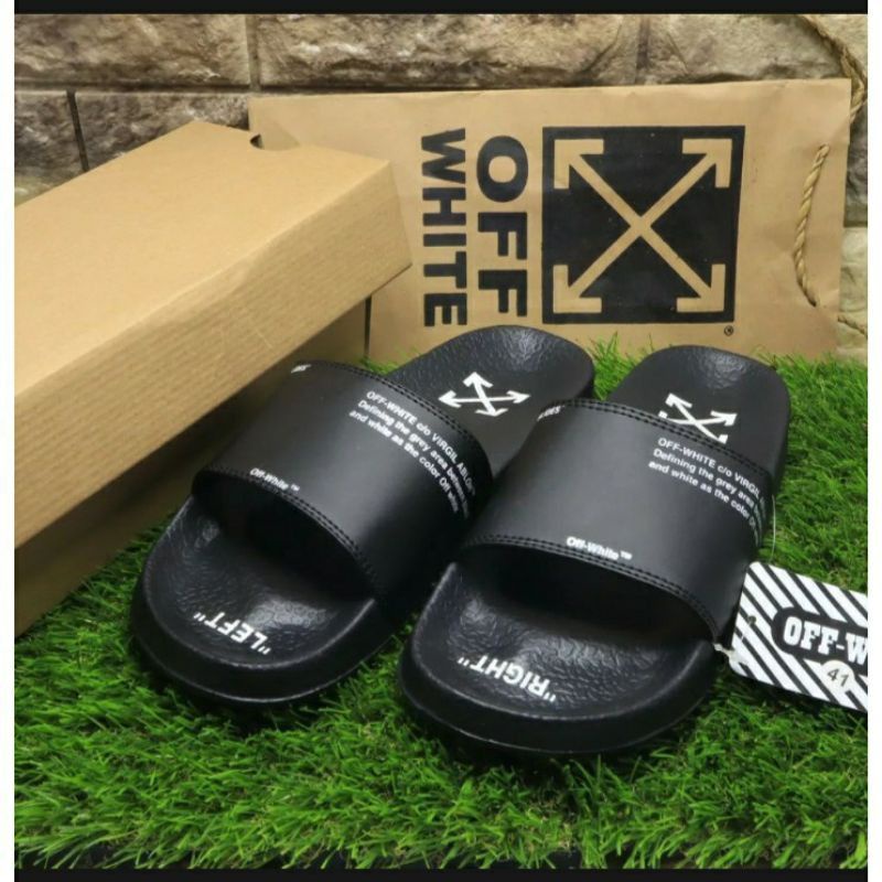 Sandal Slop Offwhite X Virgil Premium/Sandal Slide Pria Terbaru/Sandal Slop Offwhite Wanita Kekinian Off-white virgil Grade Ori-1