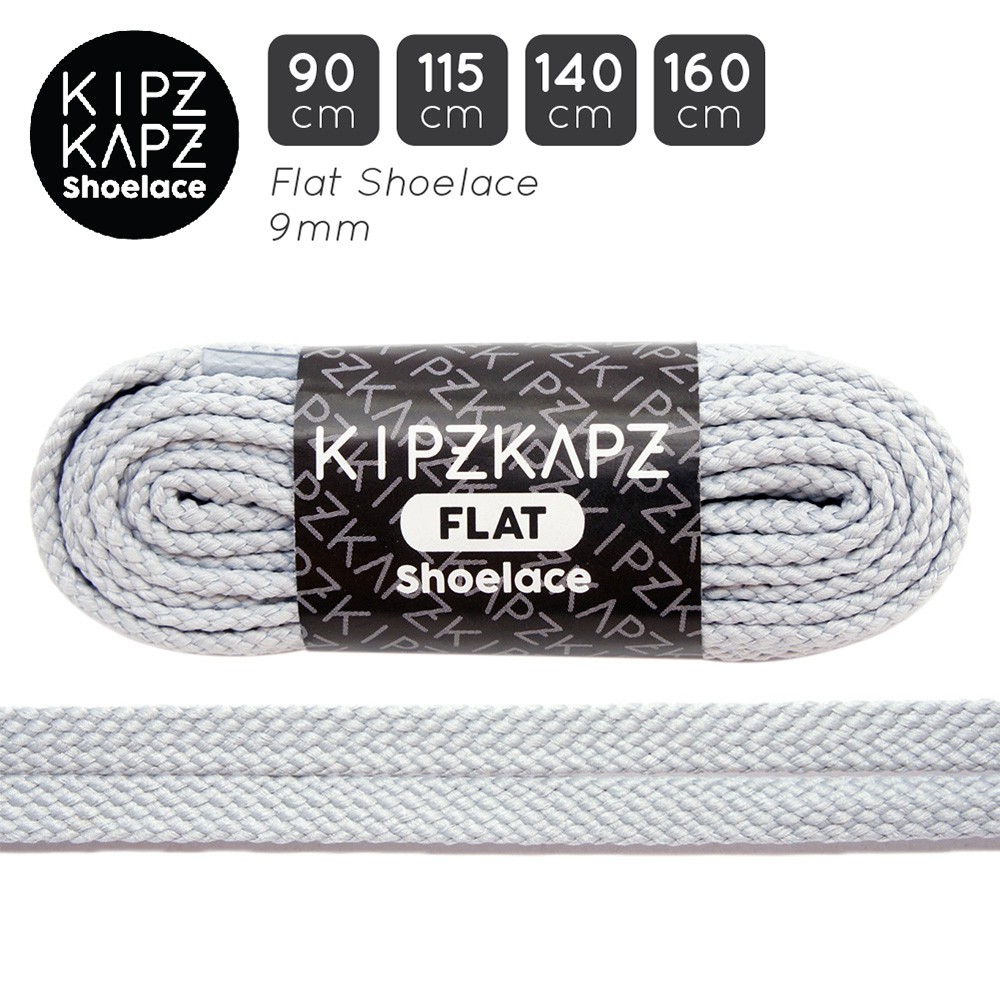 KIPZKAPZ FS70 Metro Grey 90cm 115cm 140cm 160cm - Tali Sepatu Pipih / Flat Shoelace 9mm