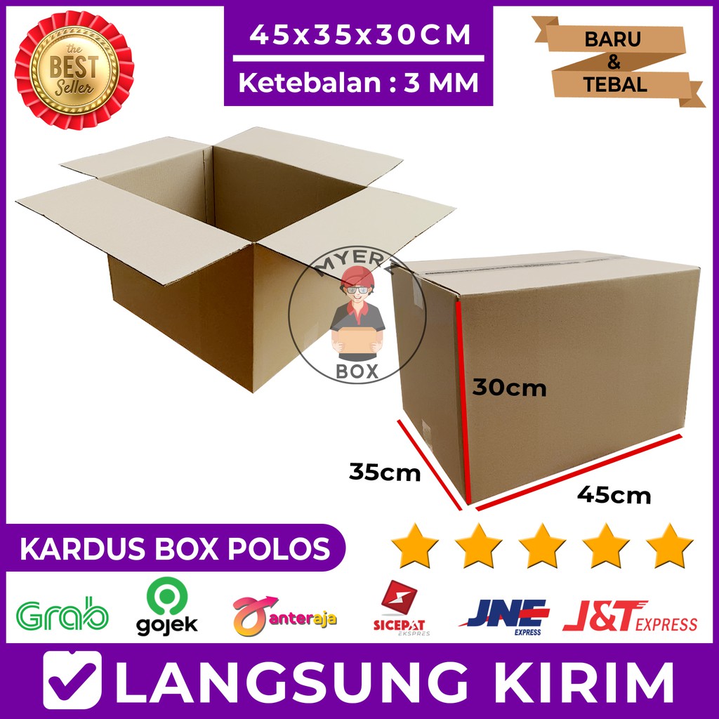

Kardus Besar Jumbo Karton Box Polos 45x35x30 Packing Pindahan