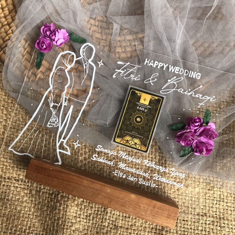 Lettering Akrilik kado Wisuda hampers ultah