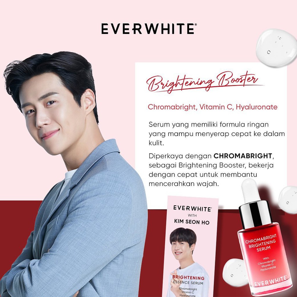 [BPOM] EVERWHITE KIM SEON HO SERUM CHROMABRIGHT | CICA | NIACINAMIDE