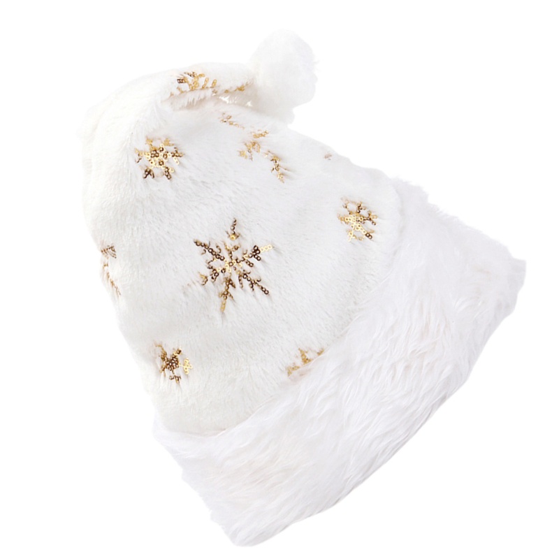 Topi Santa Dressup Natal Mary Untuk Costu Hias Pesta Snowflakes Gold/Silver