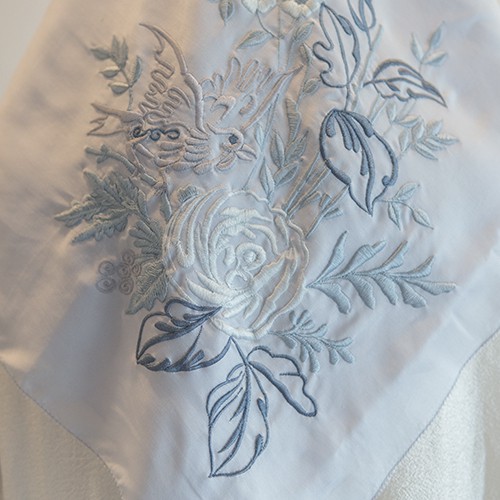 ROSE BIRD SCARF SILVER - JEDA