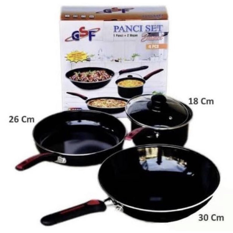 [ GSF 2630 ] Panci Set Enamel isi 4