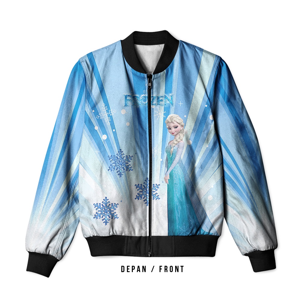 Jaket Bomber Disney Frozen Custom Fullprint Pria Wanita 01