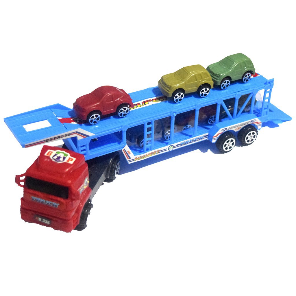 Mainan Mobil Truck Kontainer isi mobil 5pcs Full Colour Truck Container ST 2110