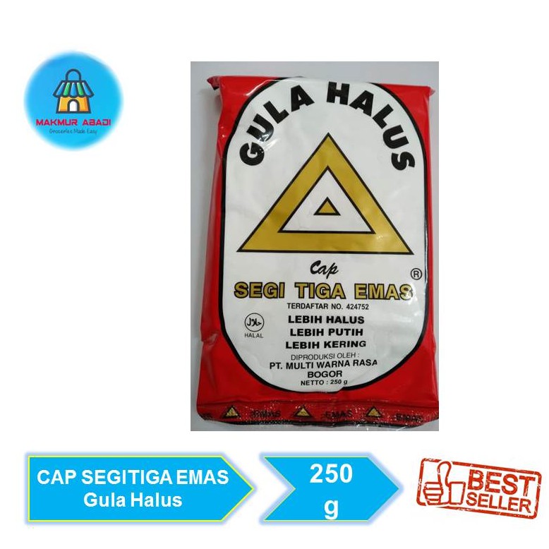 

Segi Tiga Emas Gula Halus 250 g || Makmur Abadi Official Store