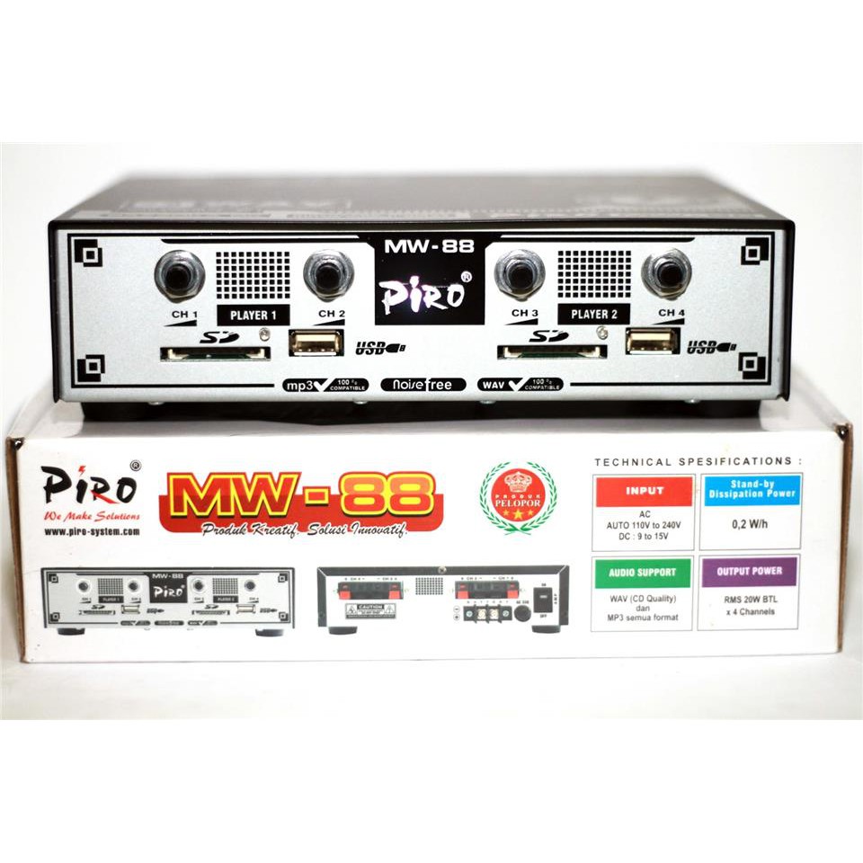 Ampli Walet Piro MW 88 ( 4 Channel ) Bisa 800 tweeter