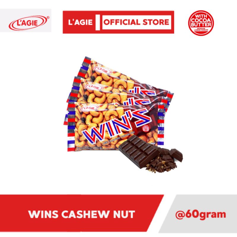 

Lagie Coklat Kacang Mete Wins 3pcs @60gr