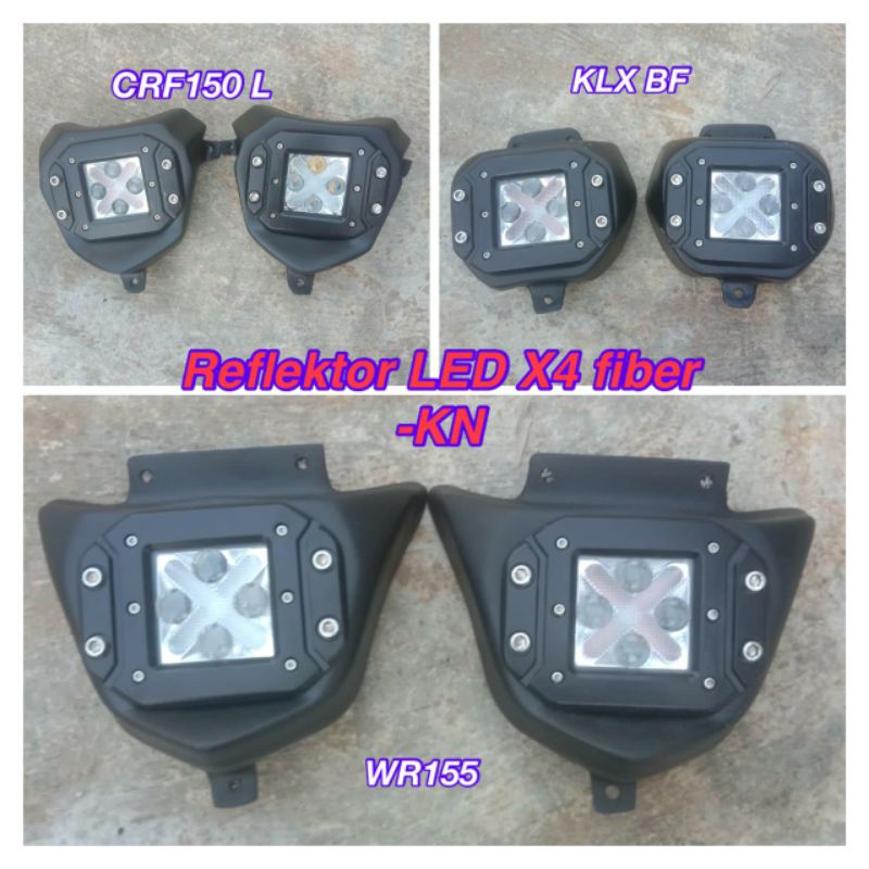 REFLEKTOR X4 LED BIGFOOT KLX BF CRF 150L WR 155 LAMPU MOTOR HEADLAMP KLXBF CRF150L WR155 TRAIL SUPER