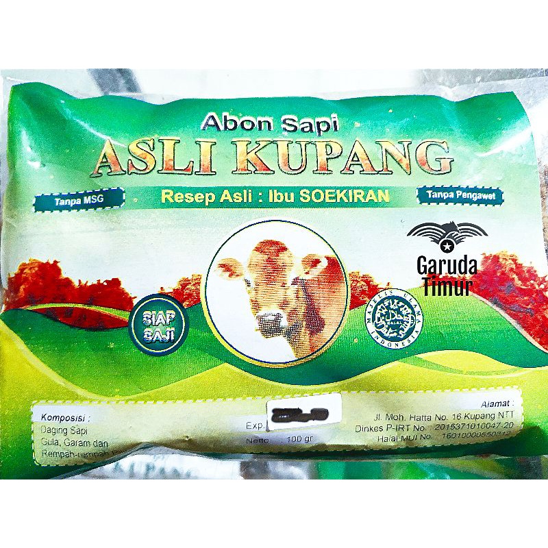 

100gr, Abon Sapi, Resep Ibu Soekiran, Asli Kupang, HALAL