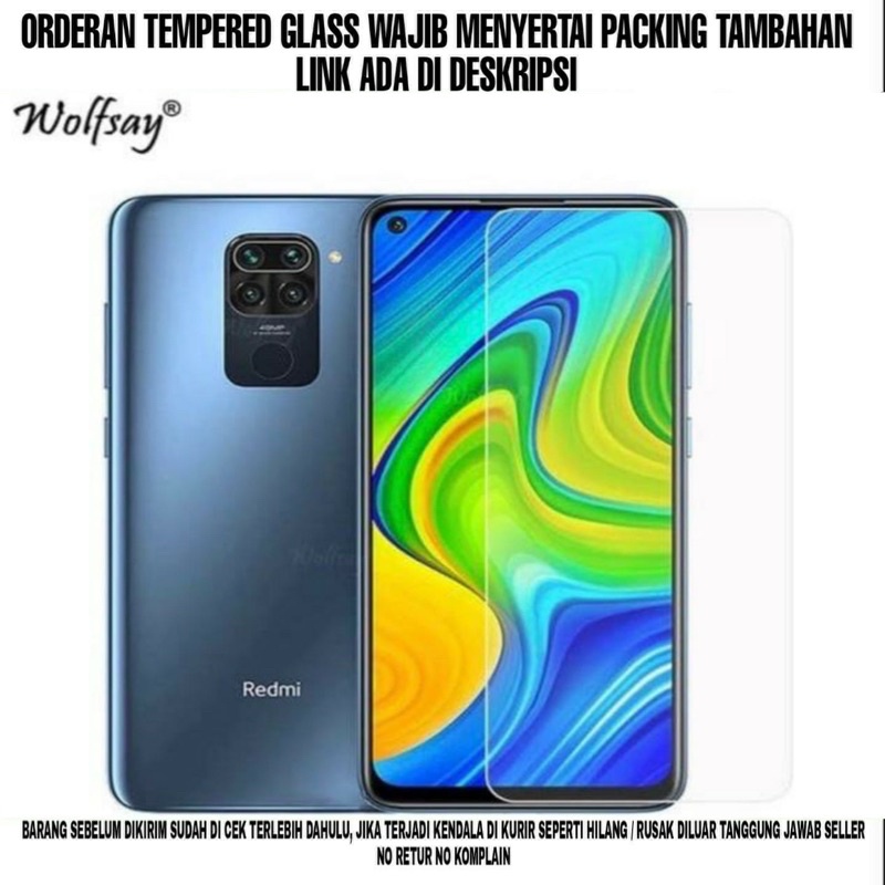 Tempered Glass Clear REDMI NOTE 9 REDMI NOTE 9 Pro
