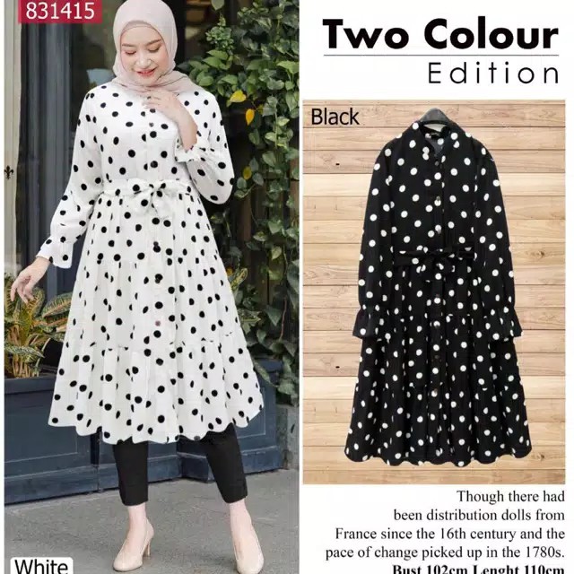 Tunik Polkadot Frenda  Tunik Wanita Terbaru  Tunik Monalisa