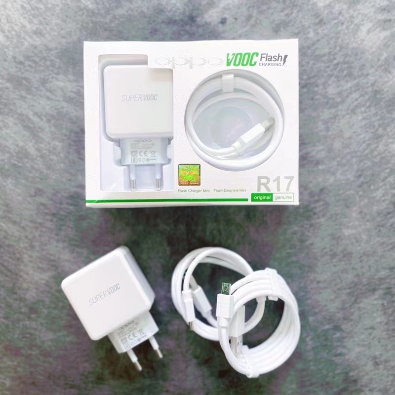 【3097】CHARGER OPPO VOOC FAST CHARGING ORIGINAL MICRO TIPEC OPPO R17/F 25W Support TypeC Original 100%