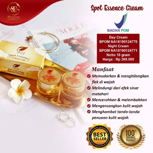 

TUMPAS BEKAS JERAWAT , FLEK HITAM & NODA WAJAH ..!! SPOT ESSENCE DAY & NIGHT CREAM SR12 STANDAR BPOM