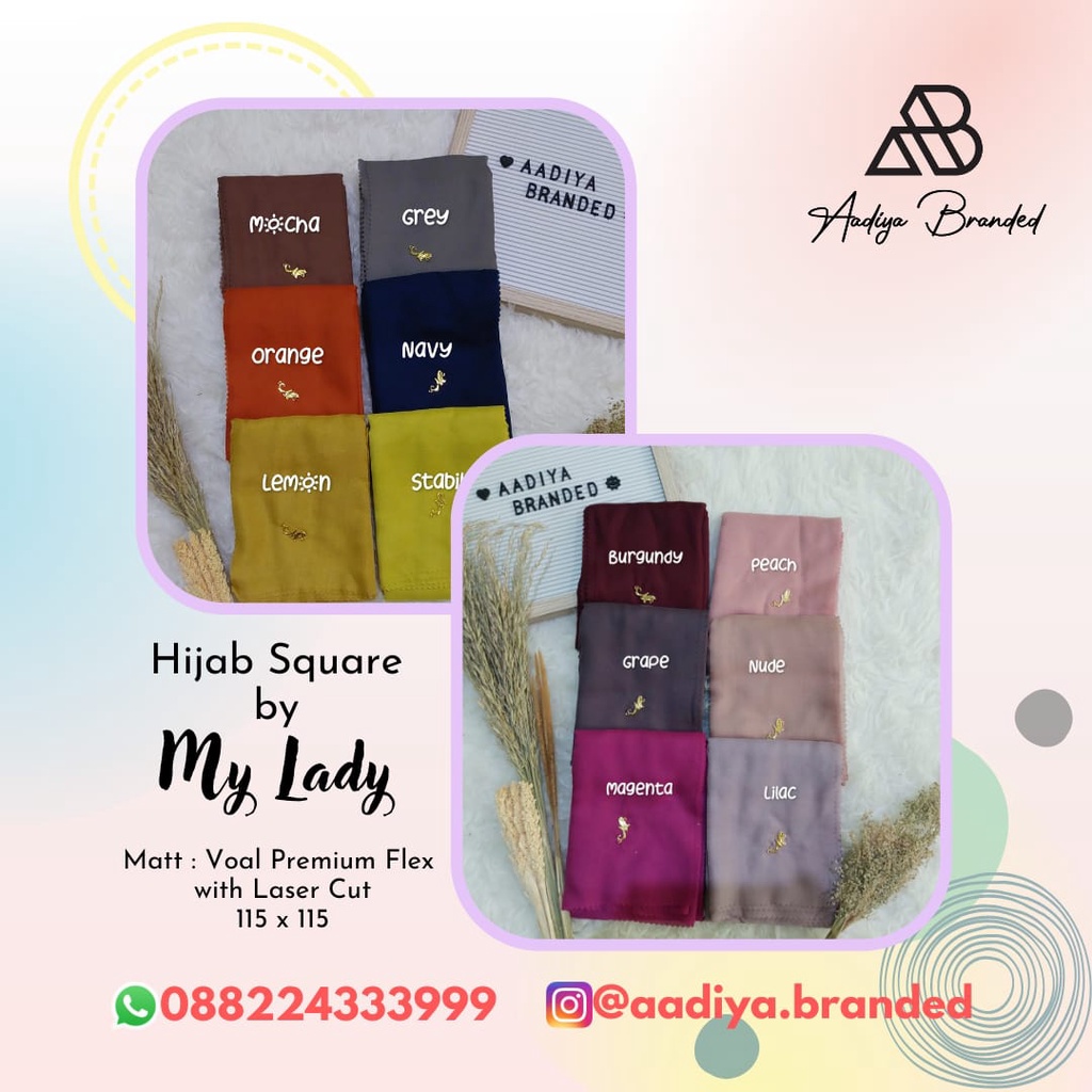 Hijab Jilbab Kerudung Polos Square by My Lady Terbaru