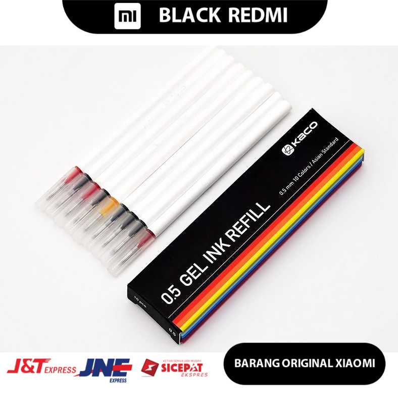 

Isi Ulang / Refill KACO Tinta Pulpen Gel Ink Bolpoin 0.5mm 10 PCS Mix Ink