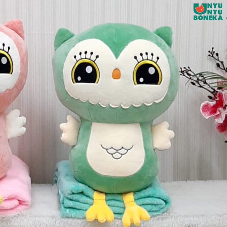 Boneka Bantal Selimut Romang Burung Hantu Owl Animal Balmut 3 in 1