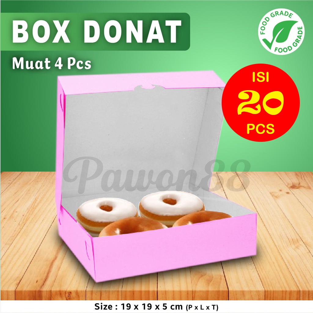 

Kotak Dus Box DONAT PINK Isi 4 (20 pcs)