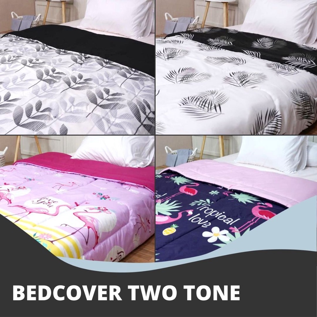 Two Tone Bedcover Only / Bedcover Saja Sandy Collection Ukuran Single - Bloom Series