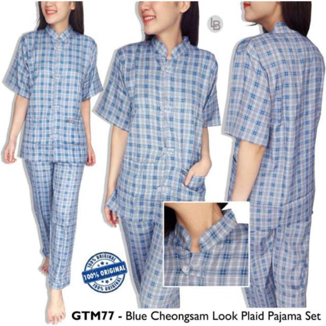 GT man pajama plaid shanghai piyama set