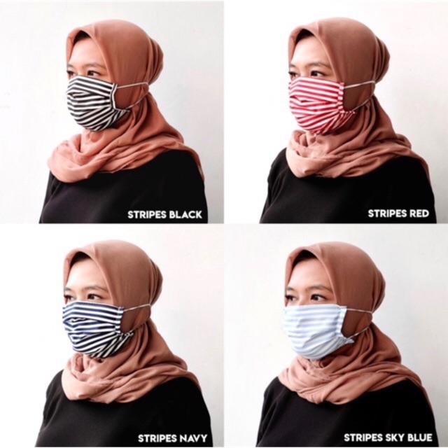 TERMURAH Masker Kain Hijab dan Non Hijab 2ply / 2 lps masker kain 2 lapis masker kain masker katun