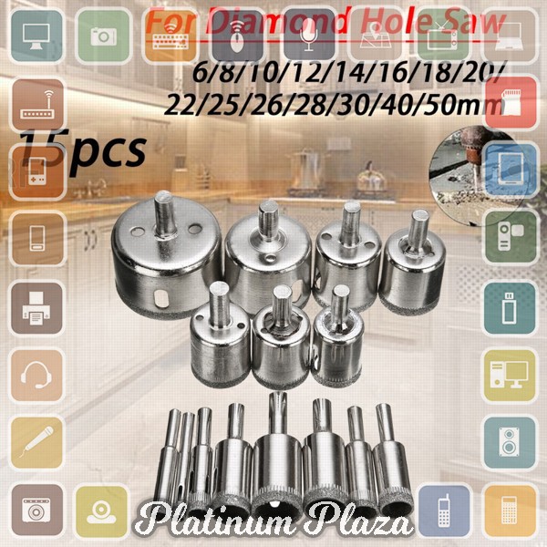 Taffware67200nd Coated Hole Saw Drill Bit 6mm-50mm 15 PCS - GJ0105 - Silver`21PTXZ-