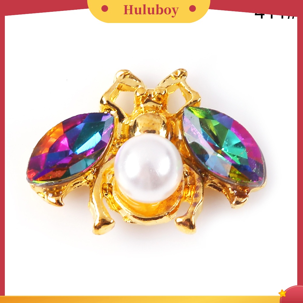 Huluboy Huluboy♡ 10pcs Ornamen Bentuk Lebah 3D Aksen Mutiara Dan Berlian Imitasi Untuk Dekorasi Manicure