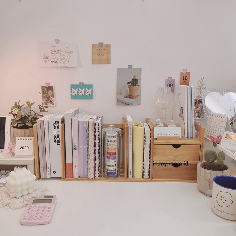 INMYROOMID (HANDMADE) Rak Buku Mini Mini Bookshelf Natural Kayu Mahoni Full Solid