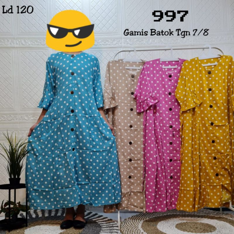 GAMIS RAYON MIDI KANCING BATOK