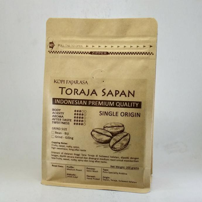 

Kopi Fajarasa Toraja Sapan Biji Kopi Arabica 200 gram