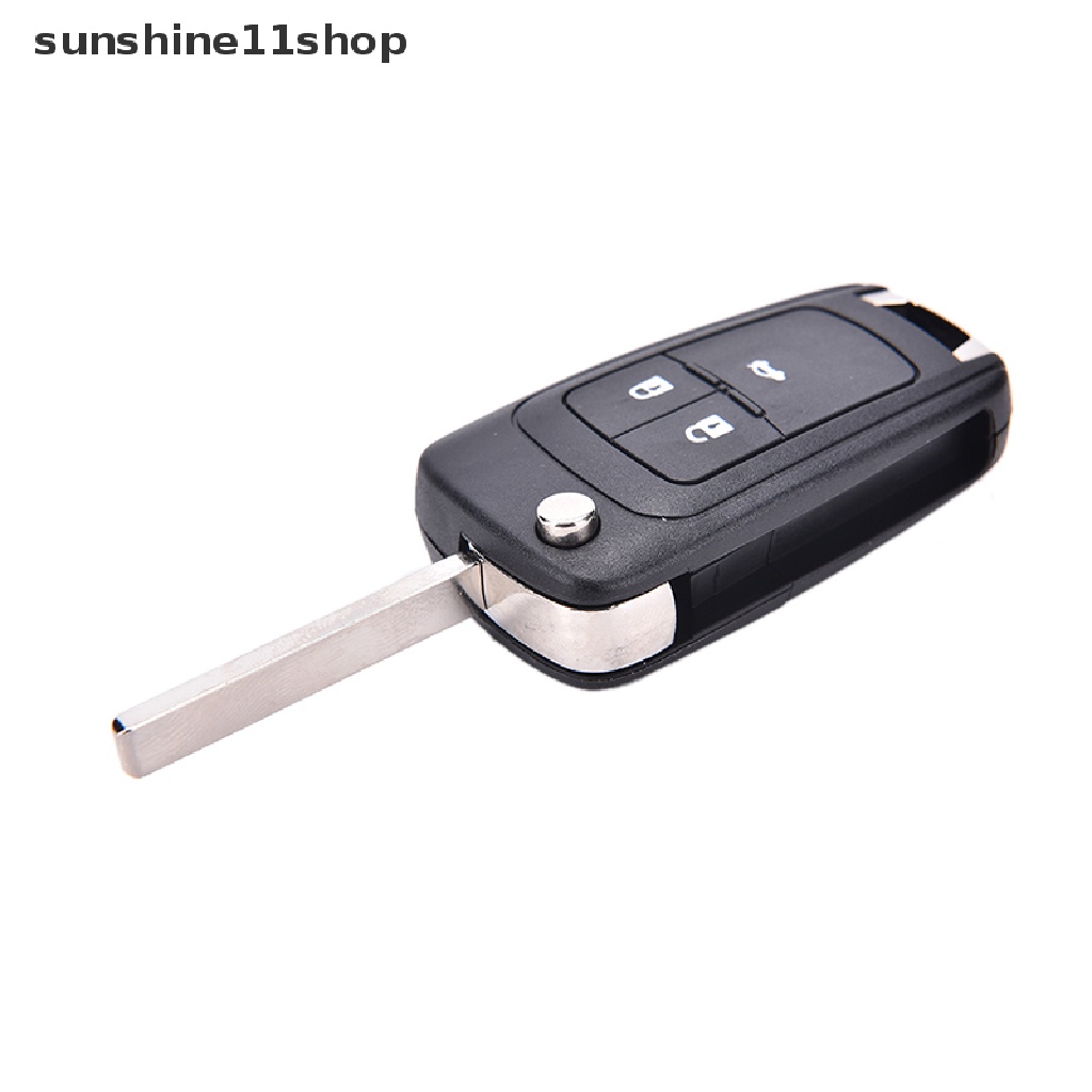 Sho Rumah / Casing Kunci Remote Lipat 3 Tombol Plastik Warna Hitam Untuk Chevrolet Cruze N