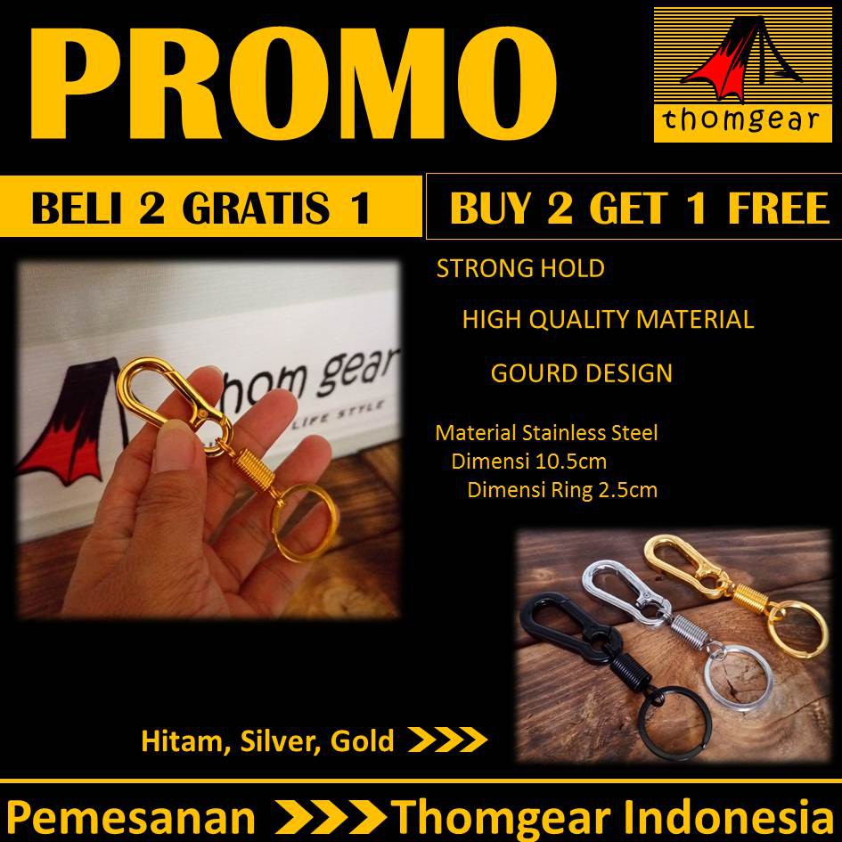 Gantungan Kunci Motor Mobil Aesthetic Premium Carabiner Stainless Dengan Per Stainless Steel Thomgear Outdoor Store Paiton Jm