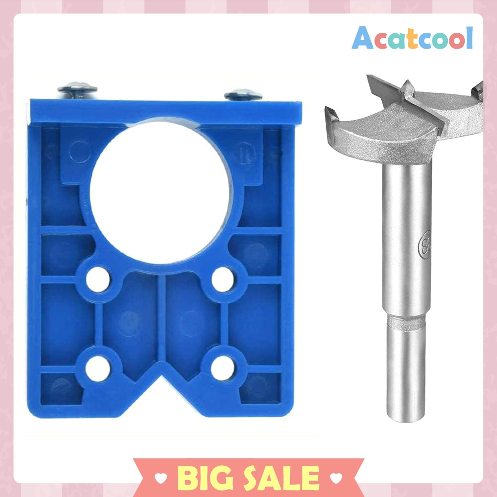 35mm Hinge Drilling Jig Concealed Hinge Hole Drilling Guide + Drill Bit Set