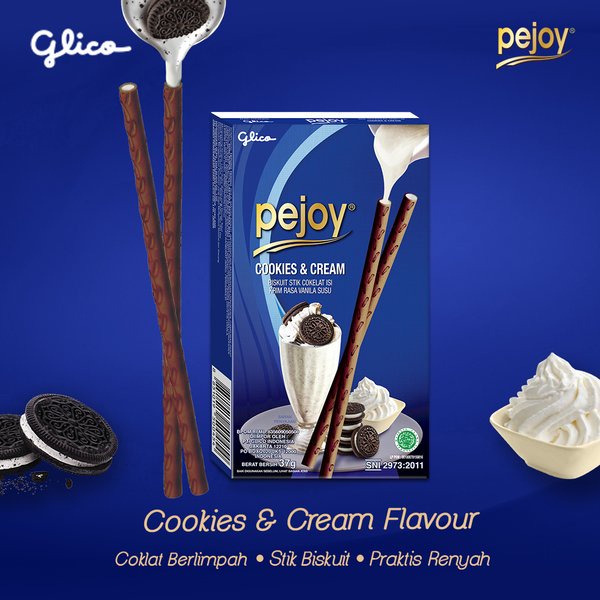 

GLICO BISCUIT PEJOY COOKIES&CREAM BOX 37GR